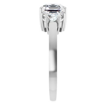 2 3/4 Carat Lab-Grown 3-Stone Asscher-Cut Diamond Ring in 14K White Gold 4
