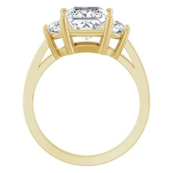 2.75 Carat Lab-Grown 3-Stone Princess-Cut Diamond Engagement Ring in 14K Gold 2