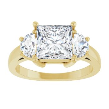 2.75 Carat Lab-Grown 3-Stone Princess-Cut Diamond Engagement Ring in 14K Gold 3