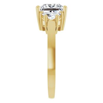 2.75 Carat Lab-Grown 3-Stone Princess-Cut Diamond Engagement Ring in 14K Gold 4