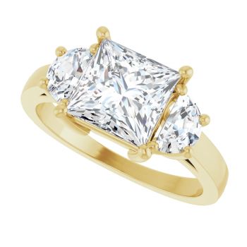 2.75 Carat Lab-Grown 3-Stone Princess-Cut Diamond Engagement Ring in 14K Gold 5