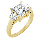 2.75 Carat Lab-Grown 3-Stone Princess-Cut Diamond Engagement Ring in 14K Gold