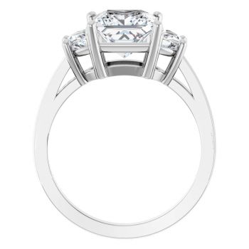 2 3/4 Carat Lab-Grown 3-Stone Princess-Cut Diamond Engagement Ring in Platinum 2
