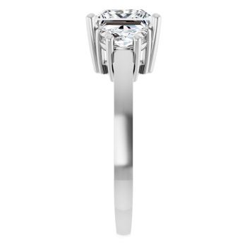2 3/4 Carat Lab-Grown 3-Stone Princess-Cut Diamond Engagement Ring in Platinum 4