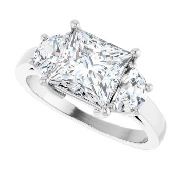 2 3/4 Carat Lab-Grown 3-Stone Princess-Cut Diamond Engagement Ring in Platinum 5