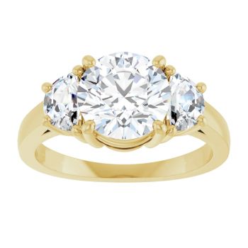 14K Gold 2 3/4 Carat Lab-Grown 3-Stone Diamond Engagement Ring 3