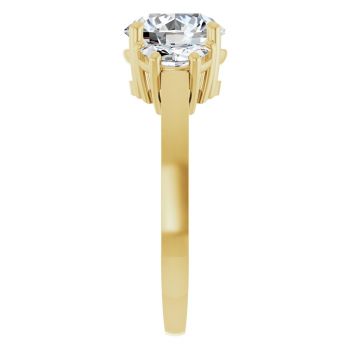 14K Gold 2 3/4 Carat Lab-Grown 3-Stone Diamond Engagement Ring 4