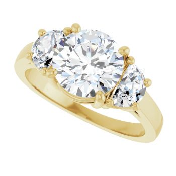 14K Gold 2 3/4 Carat Lab-Grown 3-Stone Diamond Engagement Ring 5