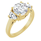 14K Gold 2 3/4 Carat Lab-Grown 3-Stone Diamond Engagement Ring