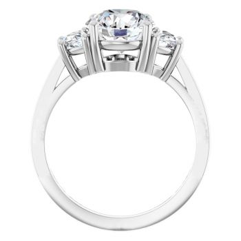Platinum 2.75 Carat Lab-Grown 3-Stone Diamond Engagement Ring 2