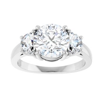 Platinum 2.75 Carat Lab-Grown 3-Stone Diamond Engagement Ring 3