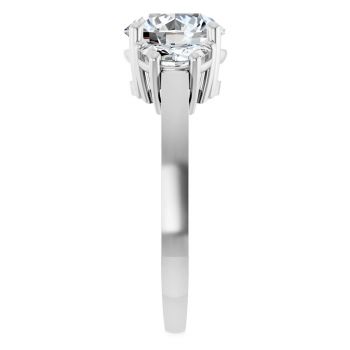 Platinum 2.75 Carat Lab-Grown 3-Stone Diamond Engagement Ring 4