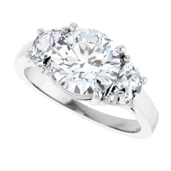 Platinum 2.75 Carat Lab-Grown 3-Stone Diamond Engagement Ring 5