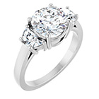 2 3/4 Carat Lab-Grown 3-Stone Diamond Ring in 14K White Gold