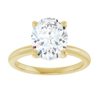 2.50 Carat Lab-Grown Oval Diamond Solitaire Ring in 14K Gold 3