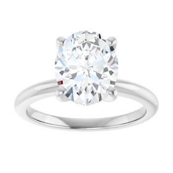 2 1/2 Carat Lab-Grown Oval Diamond Solitaire Ring in Platinum 3