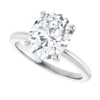 2 1/2 Carat Lab-Grown Oval Diamond Solitaire Ring in Platinum 5