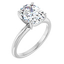 2 1/2 Carat Lab-Grown Oval Diamond Solitaire Ring in Platinum