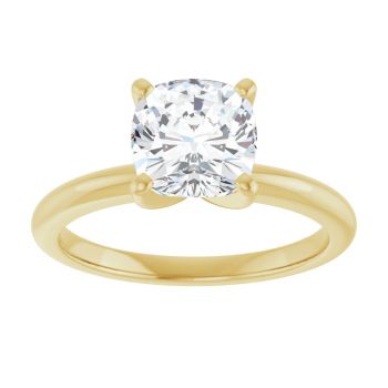 2 Carat Lab-Grown Cushion-Cut Diamond Solitaire Ring in 14K Gold 3