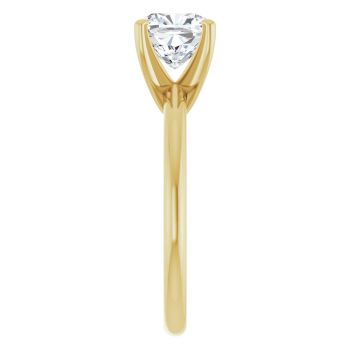 2 Carat Lab-Grown Cushion-Cut Diamond Solitaire Ring in 14K Gold 4