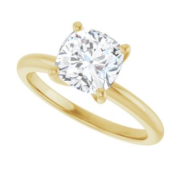 2 Carat Lab-Grown Cushion-Cut Diamond Solitaire Ring in 14K Gold 5