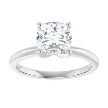 2 Carat Lab-Grown Cushion-Cut Diamond Solitaire Ring in 14K White Gold 3