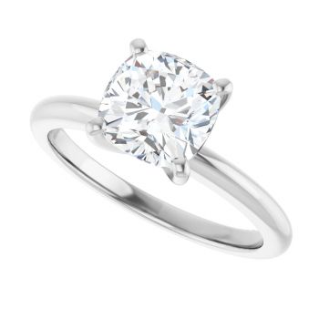 2 Carat Lab-Grown Cushion-Cut Diamond Solitaire Ring in 14K White Gold 5