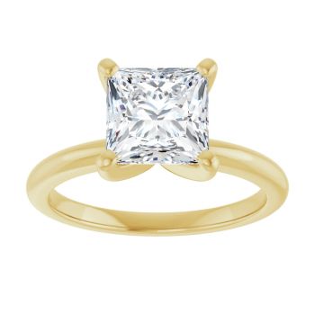 2 Carat Lab-Grown Princess-Cut Diamond Solitaire Ring in 14K Gold 3