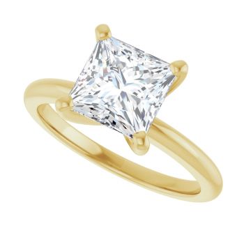 2 Carat Lab-Grown Princess-Cut Diamond Solitaire Ring in 14K Gold 5