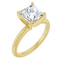 2 Carat Lab-Grown Princess-Cut Diamond Solitaire Ring in 14K Gold