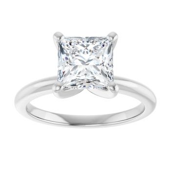 2 Carat Lab-Grown Princess-Cut Diamond Solitaire Ring in Platinum 3