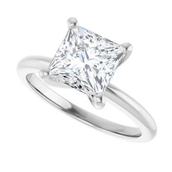 2 Carat Lab-Grown Princess-Cut Diamond Solitaire Ring in Platinum 5