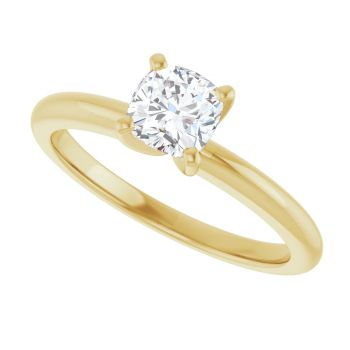 0.75 Carat Lab-Made Cushion-Cut Diamond Solitaire Ring in 14K Gold 5