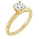 0.75 Carat Lab-Made Cushion-Cut Diamond Solitaire Ring in 14K Gold