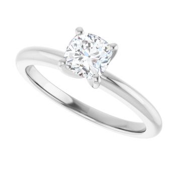 3/4 Carat Lab-Grown Cushion-Cut Diamond Solitaire Ring in Platinum 5