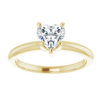 0.70 Carat Lab-Made Heart Diamond Solitaire Ring in 14K Gold 3