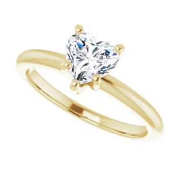 0.70 Carat Lab-Made Heart Diamond Solitaire Ring in 14K Gold 5