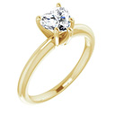 0.70 Carat Lab-Made Heart Diamond Solitaire Ring in 14K Gold