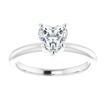 3/4 Carat Lab-Grown Heart Diamond Solitaire Ring in Platinum 3