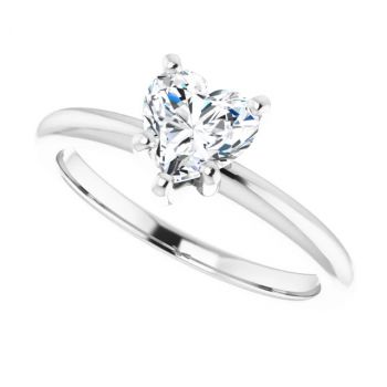 3/4 Carat Lab-Grown Heart Diamond Solitaire Ring in Platinum 5