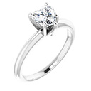 3/4 Carat Lab-Grown Heart Diamond Solitaire Ring in 14K White Gold