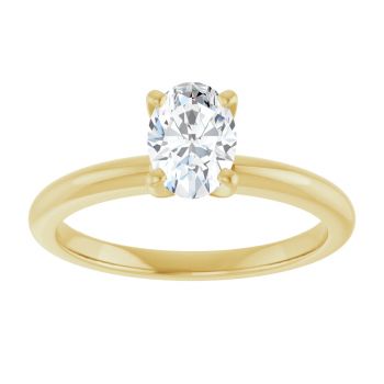 0.75 Carat Lab-Made Oval Diamond Solitaire Ring in 14K Gold 3