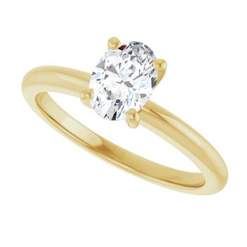 0.75 Carat Lab-Made Oval Diamond Solitaire Ring in 14K Gold 5