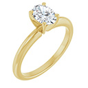 0.75 Carat Lab-Made Oval Diamond Solitaire Ring in 14K Gold