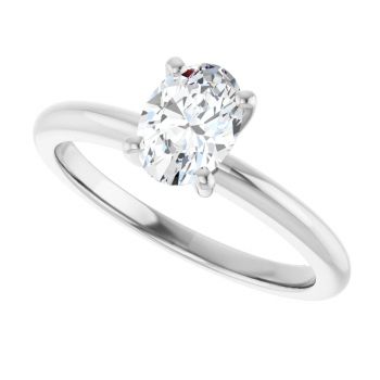3/4 Carat Lab-Grown Oval Diamond Solitaire Ring in Platinum 5