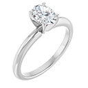 3/4 Carat Lab-Grown Oval Diamond Solitaire Ring in Platinum