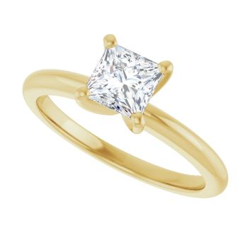0.75 Carat Lab-Made Princess-Cut Diamond Solitaire Ring in 14K Gold 5