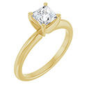 0.75 Carat Lab-Made Princess-Cut Diamond Solitaire Ring in 14K Gold