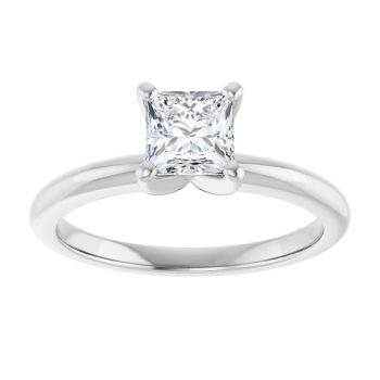 3/4 Carat Lab Grown Princess-Cut Diamond Solitaire Ring in 14K White Gold 3