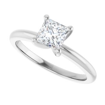 3/4 Carat Lab Grown Princess-Cut Diamond Solitaire Ring in 14K White Gold 5